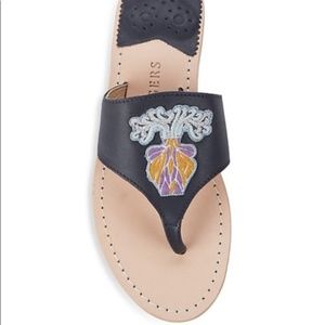 Jack Rogers Aquarius Leather Thong Sandals 6